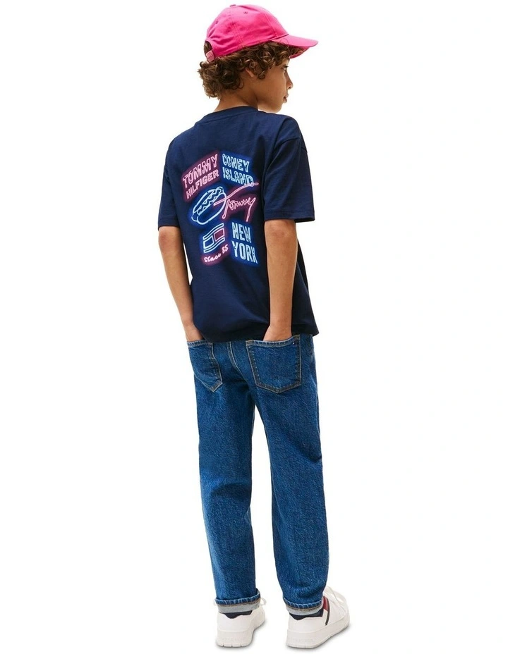 Neon Graphic T-Shirt (3-7Years) in Blue image 2
