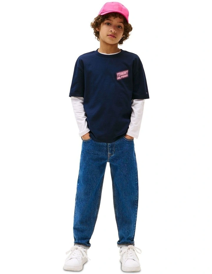 Neon Graphic T-Shirt (3-7Years) in Blue image 4