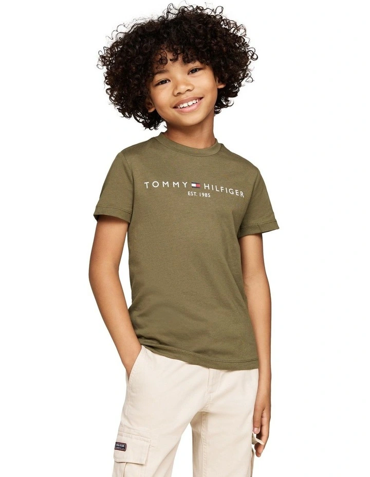 Logo Crew Neck T-shirt (8-16 Years) in Green image 1