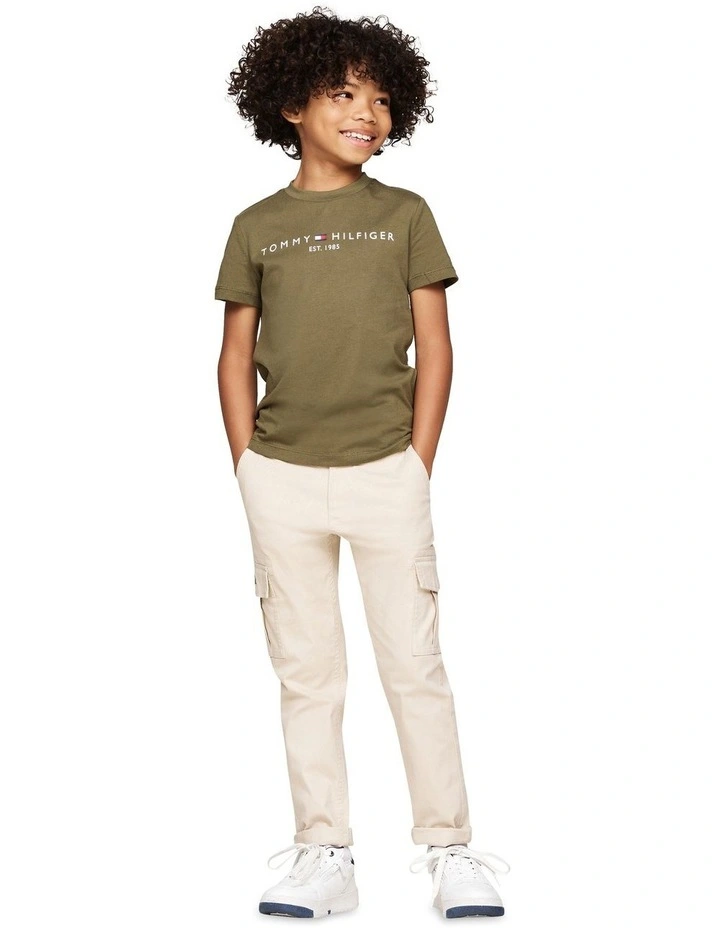Logo Crew Neck T-shirt (8-16 Years) in Green image 4