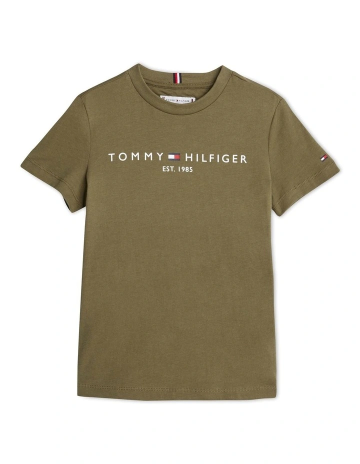 Logo Crew Neck T-shirt (8-16 Years) in Green image 5