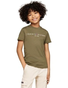 Logo Crew Neck T-shirt (3-7 Years) in Green