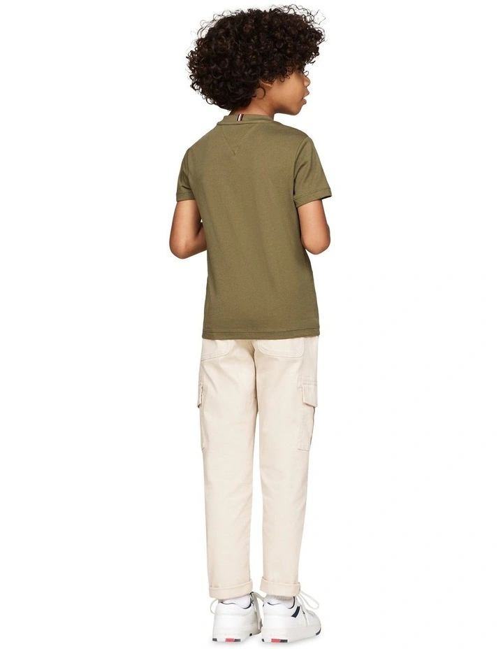 Logo Crew Neck T-shirt (3-7 Years) in Green image 2