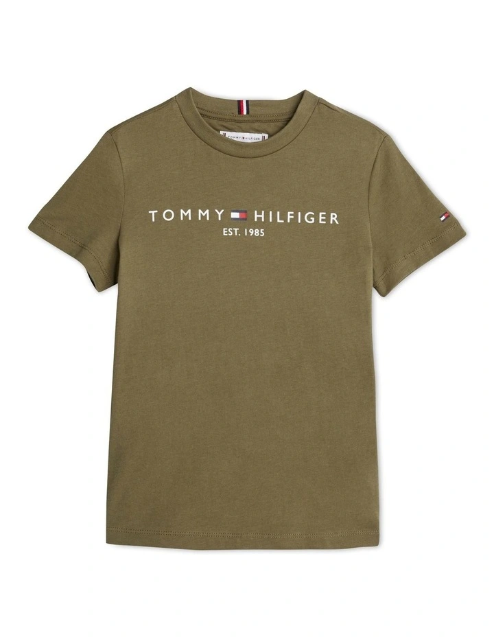 Logo Crew Neck T-shirt (3-7 Years) in Green image 5