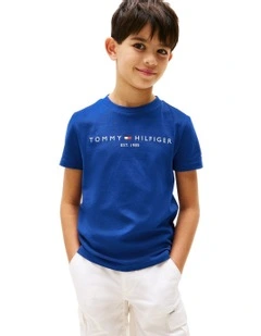 Logo Crew Neck T-shirt (8-16 Years) in Blue