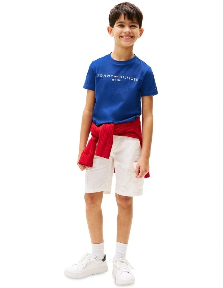 Logo Crew Neck T-shirt (8-16 Years) in Blue image 4