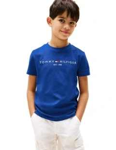 Logo Crew Neck T-shirt (3-7 Years) in Blue