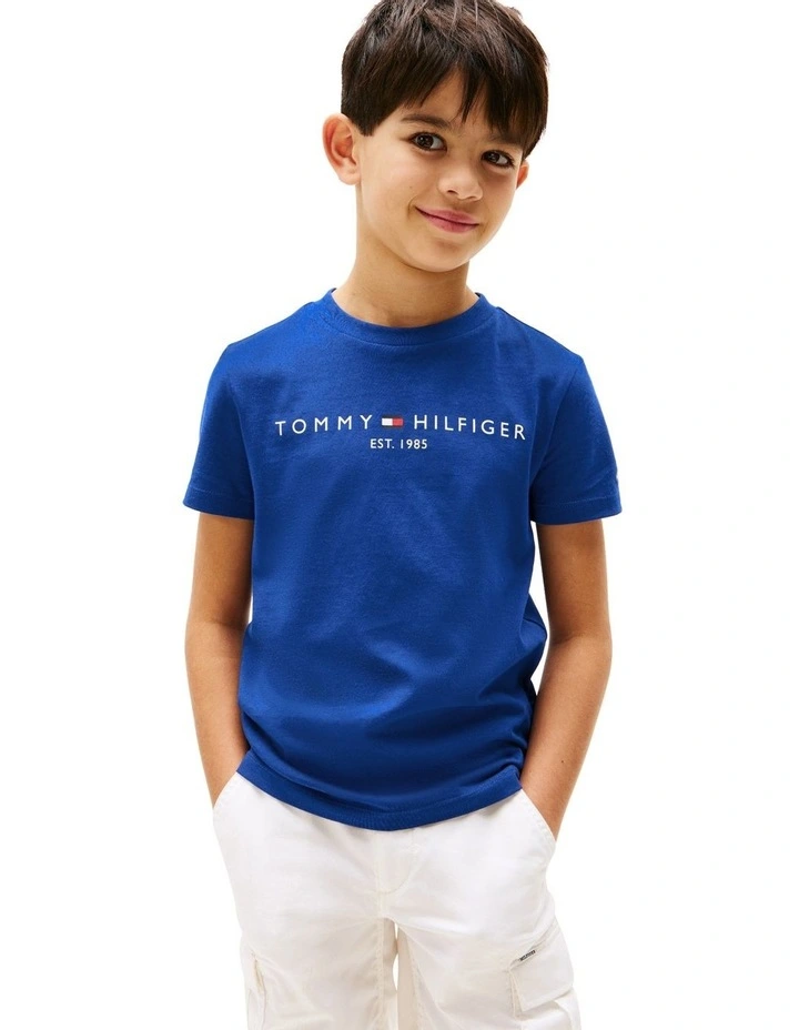 Logo Crew Neck T-shirt (3-7 Years) in Blue image 1