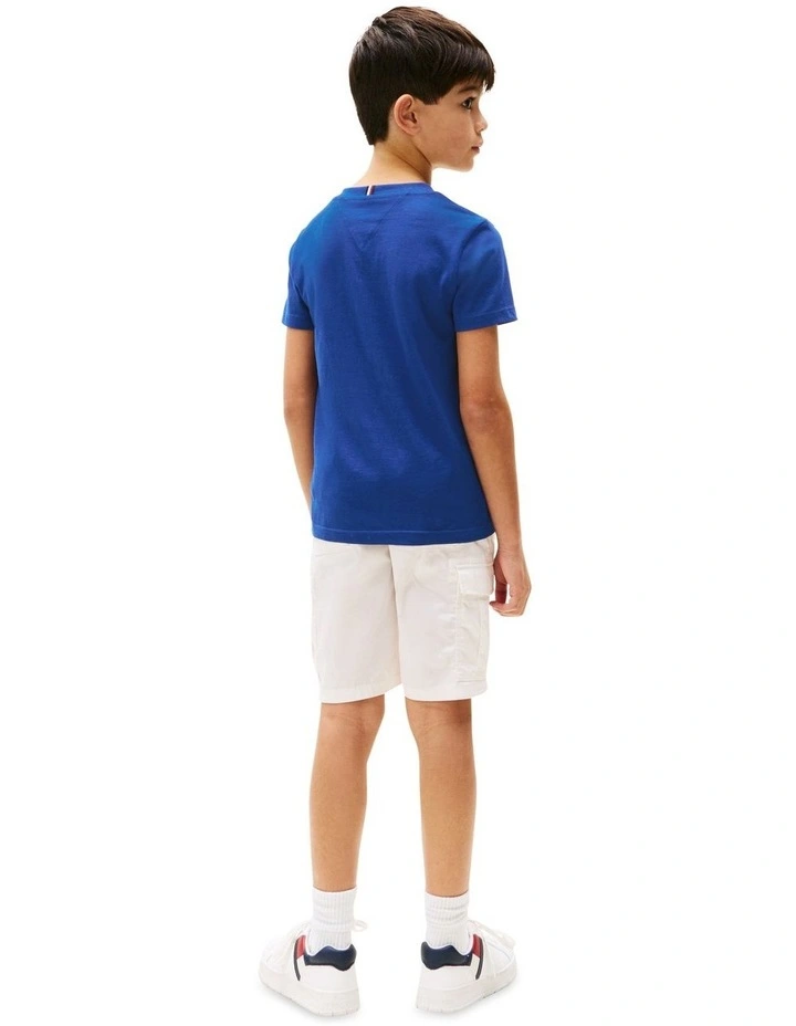 Logo Crew Neck T-shirt (3-7 Years) in Blue image 2