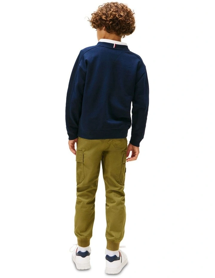 Boys 3-7 Varsity Logo Print Crew Neck Sweatshirt in Blue image 2