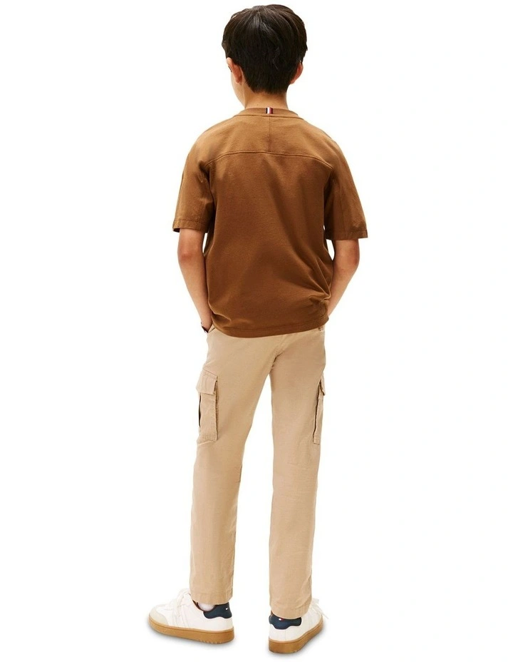 Boys 8-16 Varsity Logo Crew Neck T-Shirt in Brown image 2