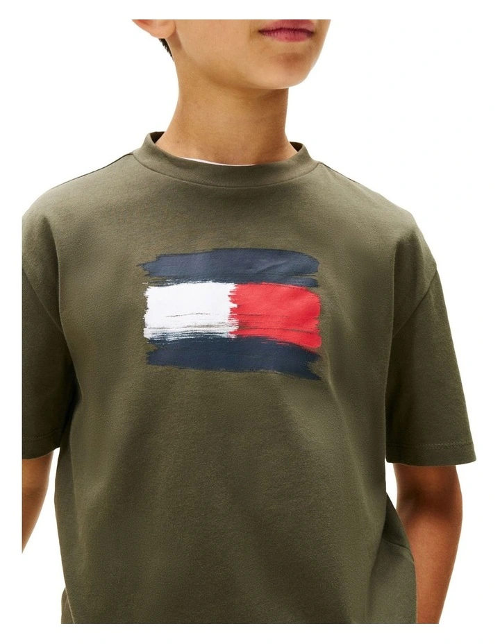 Flag Crew Neck T-shirt (8-16Years) in Green image 3