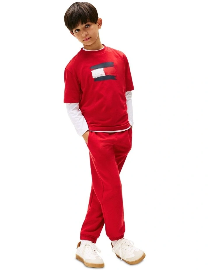 Flag Crew Neck T-shirt (8-16 Years) in Red image 4