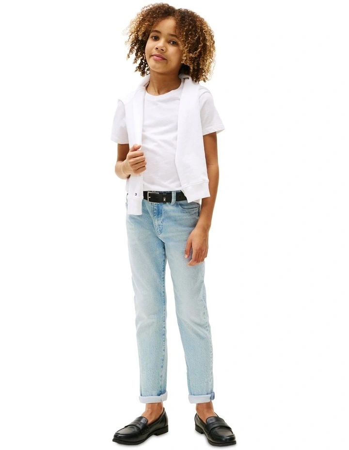 Boys 8-16 Boys Basic Crew Neck Knit Tee in White image 4