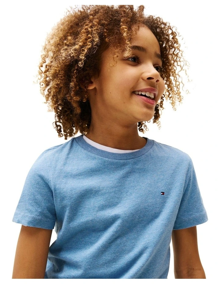 Boys 8-16 Boys Basic Crew Neck Knit Tee in Blue image 3