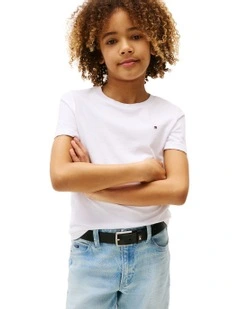 Boys 3-7 Boys Basic Crew Neck Knit Tee in White