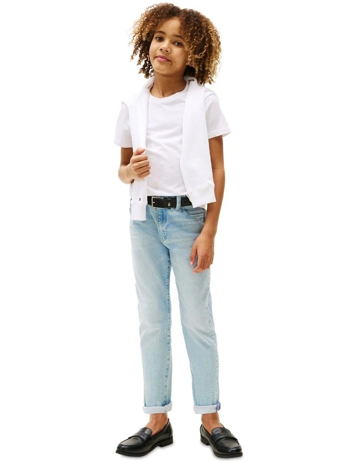 Boys 3-7 Boys Basic Crew Neck Knit Tee in White image 4