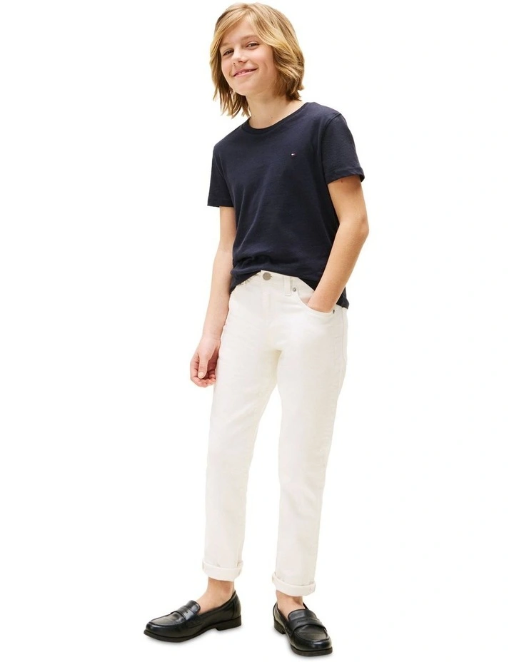 Basic Crew Neck Knit Tee (3-7 Years) in Blue image 4