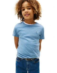 Boys 3-7 Boys Basic Crew Neck Knit Tee in Blue