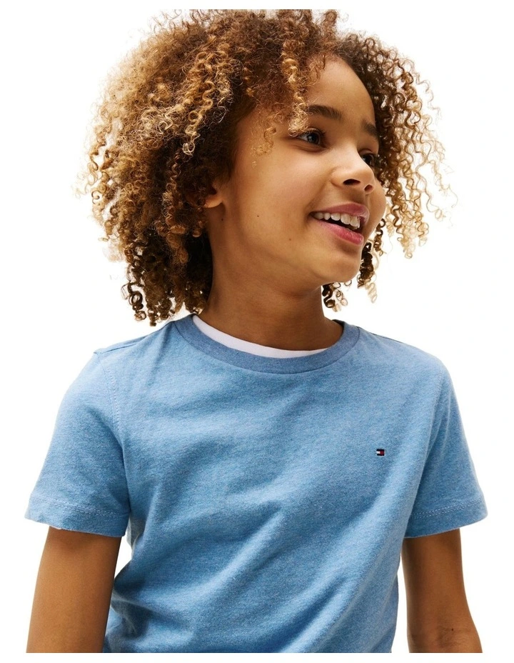 Boys 3-7 Boys Basic Crew Neck Knit Tee in Blue image 3