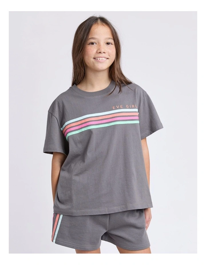 Retro Tee (8 - 16 Years) in Charcoal image 1