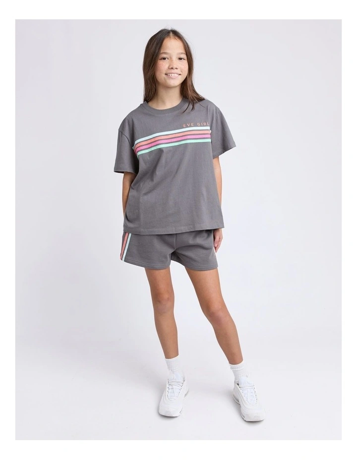 Retro Tee (8 - 16 Years) in Charcoal image 2
