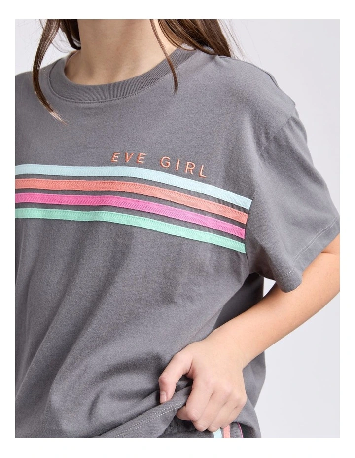 Retro Tee (8 - 16 Years) in Charcoal image 4