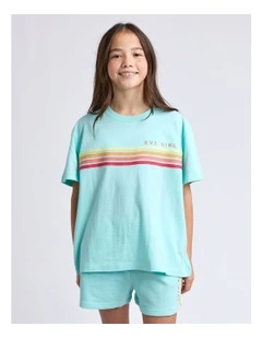 Retro Tee (8 - 16 Years) in Light Blue