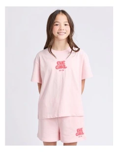 Sports Club Tee (8 - 16 Years) in Pale Pink