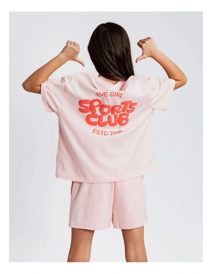 Sports Club Tee (8 - 16 Years) in Pale Pink image 3