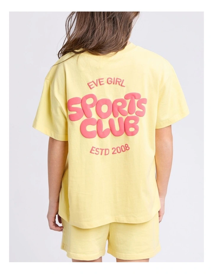 Sports Club Tee (8 - 16 Years) in Lemon image 2