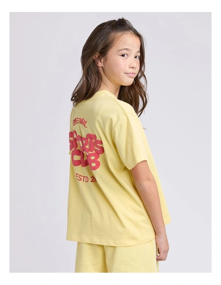 Sports Club Tee (8 - 16 Years) in Lemon image 4