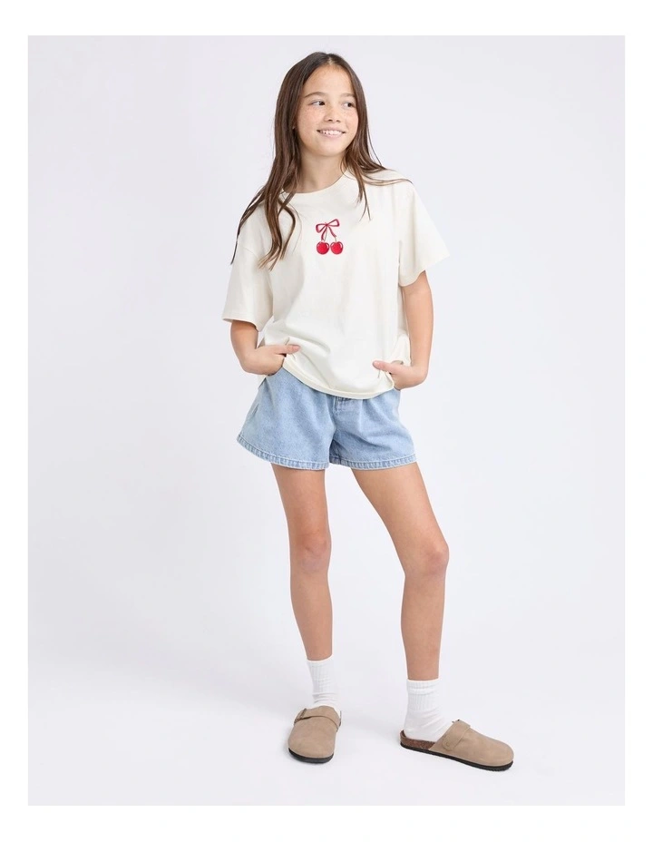 Sweet Cherry Tee (8-16 Years) in Vintage White image 3
