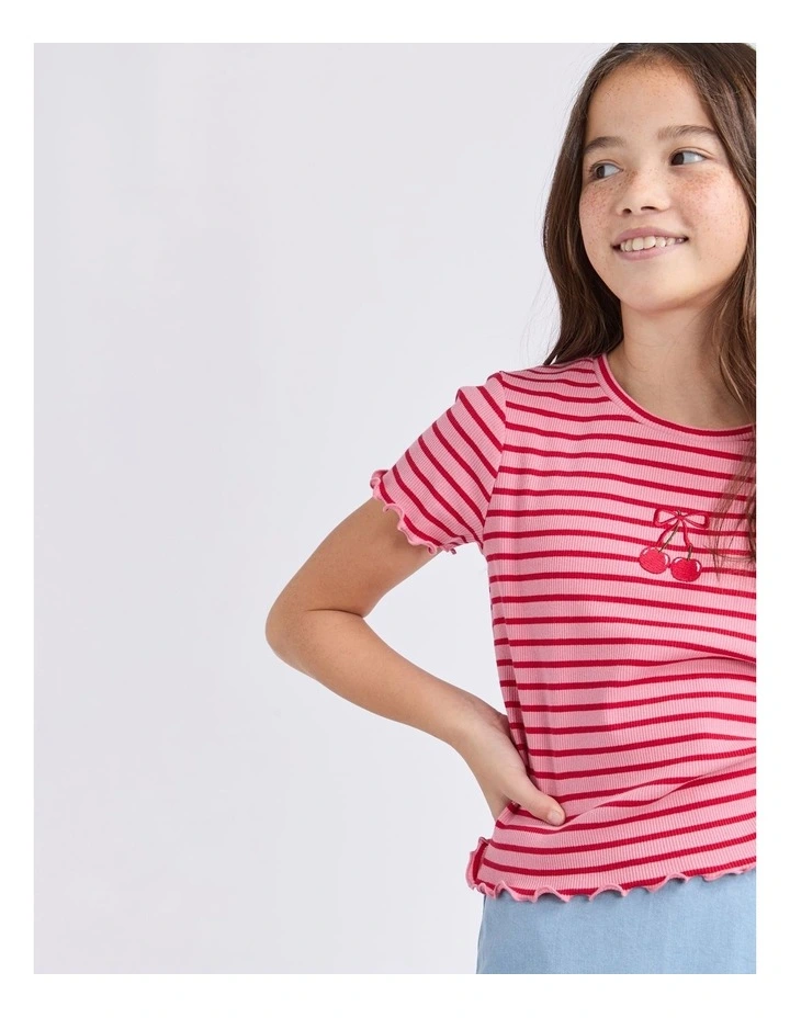 Betty Rib Tee (8 - 16 Years) in Pink image 5