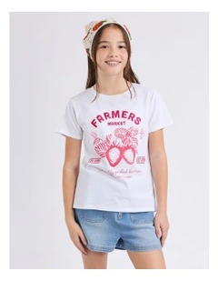 Farmer's Market Tee (8 - 16 Years) in White