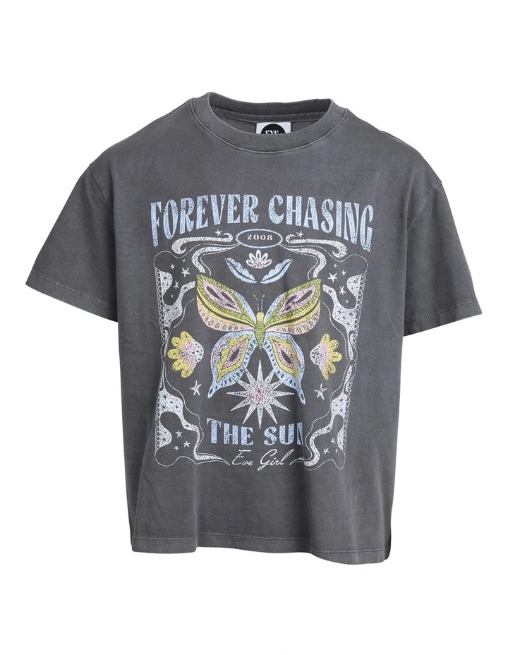 Chasing The Sun Tee (8 - 16 Years) in Charcoal image 6