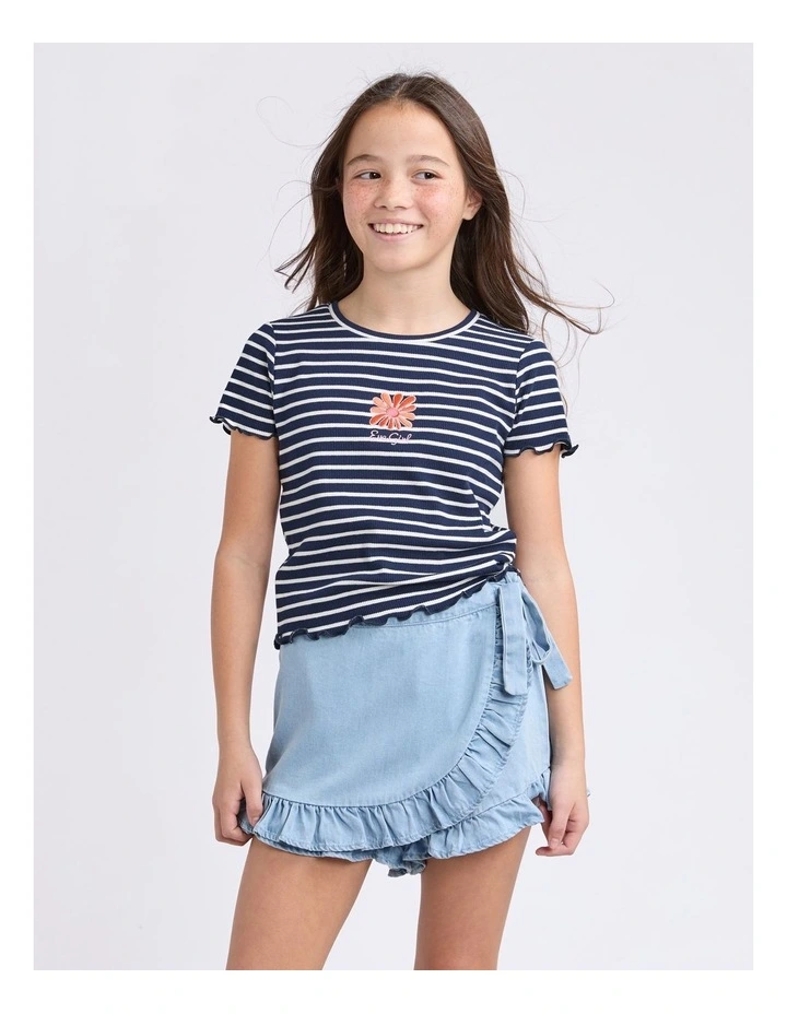 Issy Rib Tee (8 - 16 Years) in Navy image 1