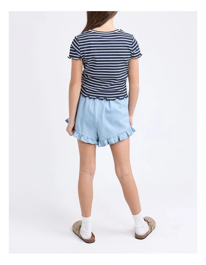 Issy Rib Tee (8 - 16 Years) in Navy image 2