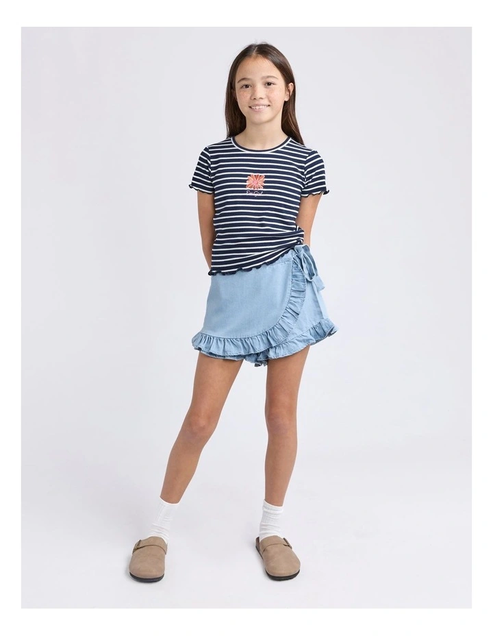 Issy Rib Tee (8 - 16 Years) in Navy image 3