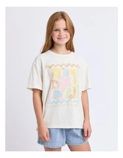 Tropical Tee (8 - 16 Years) in Vintage White