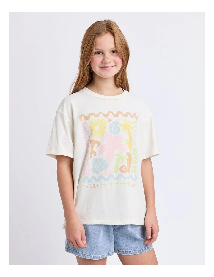 Tropical Tee (8 - 16 Years) in Vintage White image 1