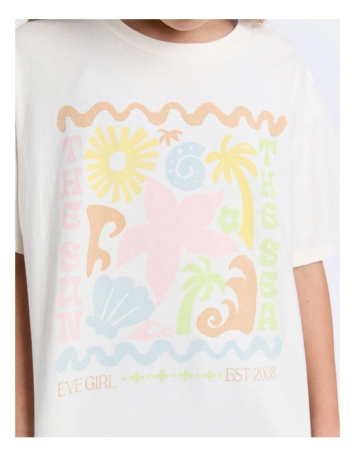 Tropical Tee (8 - 16 Years) in Vintage White image 4