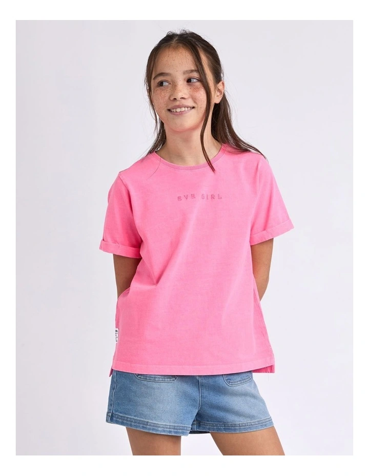 Washed Tee (8-16 Years) in Rose image 1