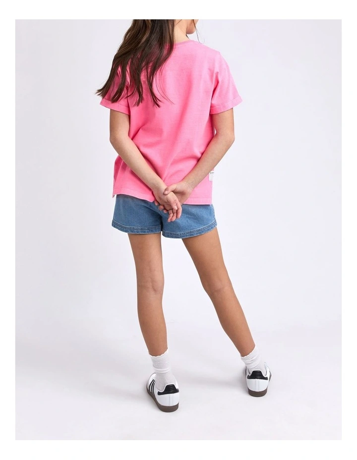 Washed Tee (8-16 Years) in Rose image 2