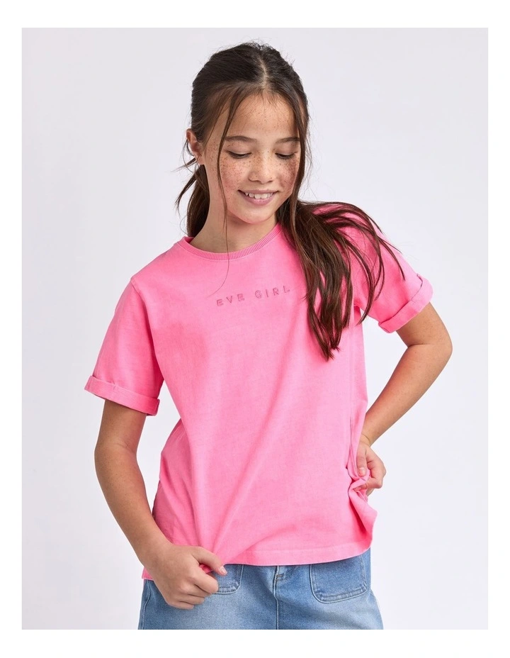 Washed Tee (8-16 Years) in Rose image 4