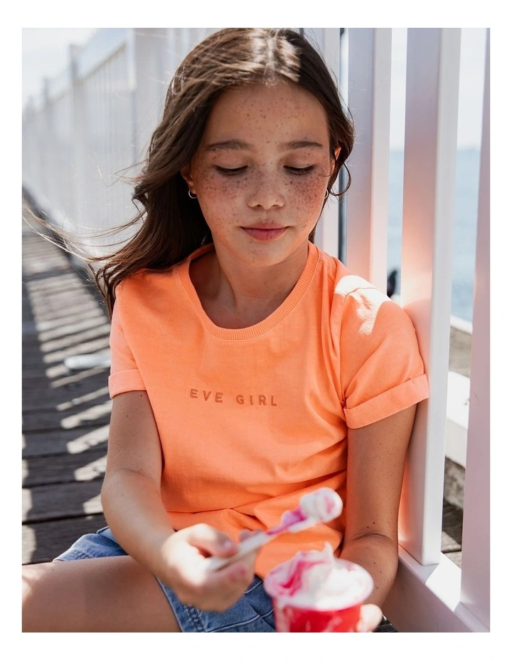 Washed Tee (8-16 Years) in Peach image 2