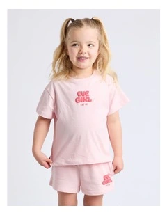 Sports Club Tee (3 - 7 Years) in Pale Pink
