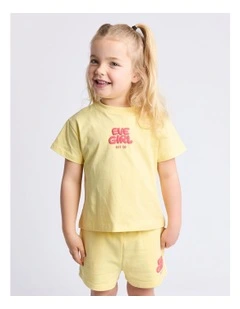 Sports Club Tee (3 - 7 Years) in Lemon