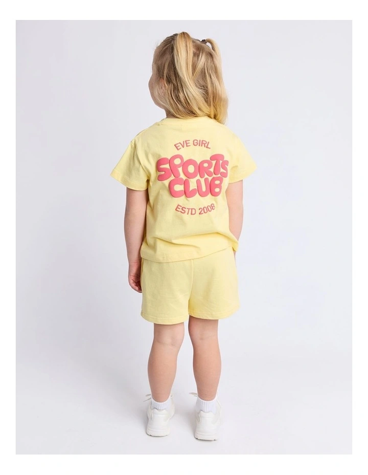 Sports Club Tee (3 - 7 Years) in Lemon image 2