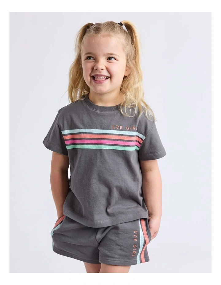 Retro Tee (3 - 7 Years) in Charcoal image 4
